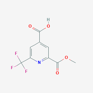 molecular formula C9H6F3NO4 B13981732 2-(Methoxycarbonyl)-6-(trifluoromethyl)isonicotinic acid 