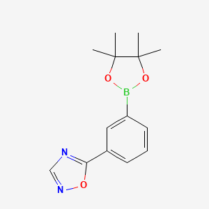 molecular formula C14H17BN2O3 B13981741 5-[3-(4,4,5,5-Tetramethyl-1,3,2-dioxaborolan-2-yl)phenyl]-1,2,4-oxadiazole 