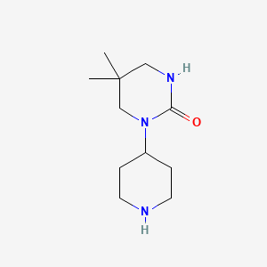 molecular formula C11H21N3O B13981743 5,5-Dimethyl-1-(piperidin-4-yl)tetrahydropyrimidin-2(1H)-one CAS No. 164519-17-9