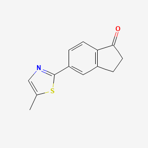 molecular formula C13H11NOS B13981756 2,3-Dihydro-5-(5-methylthiazol-2-yl)inden-1-one 