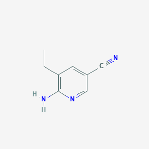 molecular formula C8H9N3 B13981767 6-Amino-5-ethylnicotinonitrile 