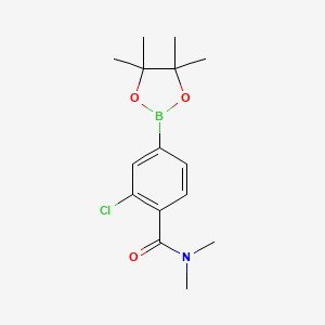 molecular formula C15H21BClNO3 B13981851 2-chloro-N,N-dimethyl-4-(4,4,5,5-tetramethyl-1,3,2-dioxaborolan-2-yl)Benzamide 