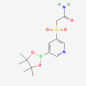 molecular formula C13H19BN2O5S B13981853 2-(5-(4,4,5,5-Tetramethyl-1,3,2-dioxaborolan-2-yl)pyridin-3-ylsulfonyl)acetamide 