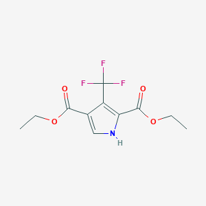 molecular formula C11H12F3NO4 B13981854 Diethyl 3-(trifluoromethyl)-1H-pyrrole-2,4-dicarboxylate CAS No. 222546-93-2