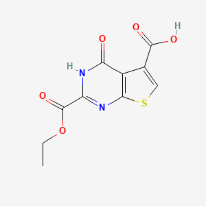 molecular formula C10H8N2O5S B13981919 Ethyl 3-carboxy-1,4-dihydro-4-oxothieno[2,3-d]pyrimidine-6-carboxylate 