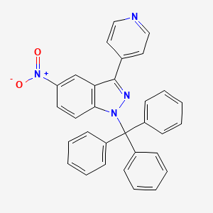 molecular formula C31H22N4O2 B1398193 5-nitro-3-(pyridin-4-yl)-1-trityl-1H-indazole CAS No. 1192873-56-5