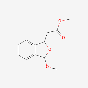 molecular formula C12H14O4 B13981954 Methyl 1,3-dihydro-3-methoxy-1-isobenzofuranacetate CAS No. 170856-89-0