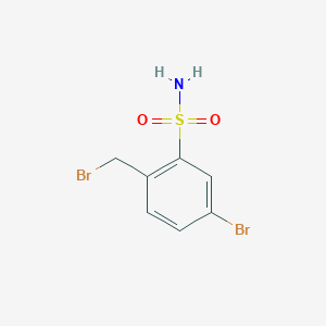 molecular formula C7H7Br2NO2S B13981957 Benzenesulfonamide, 5-bromo-2-(bromomethyl)- 