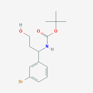 molecular formula C14H20BrNO3 B13981966 Tert-butyl 1-(3-bromophenyl)-3-hydroxypropylcarbamate 