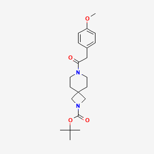 molecular formula C21H30N2O4 B13981968 tert-Butyl 7-[(4-methoxyphenyl)acetyl]-2,7-diazaspiro[3.5]nonane-2-carboxylate 