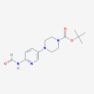 molecular formula C15H22N4O3 B1398199 tert-Butyl 4-(6-(formylamino)pyridin-3-yl)piperazine-1-carboxylate CAS No. 733038-82-9