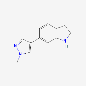 molecular formula C12H13N3 B13982112 6-(1-methyl-1H-pyrazol-4-yl)indoline 