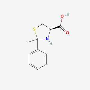 molecular formula C11H13NO2S B1398212 (4R)-2-methyl-2-phenyl-1,3-thiazolidine-4-carboxylic acid CAS No. 1290193-00-8