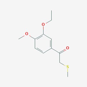 molecular formula C12H16O3S B13982142 1-(3-Ethoxy-4-methoxyphenyl)-2-(methylthio)ethan-1-one CAS No. 2093007-28-2