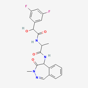 molecular formula C21H20F2N4O4 B13982150 2-[[2-(3,5-difluorophenyl)-2-hydroxyacetyl]amino]-N-(3-methyl-4-oxo-5H-2,3-benzodiazepin-5-yl)propanamide 