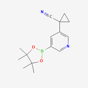 molecular formula C15H19BN2O2 B13982167 1-(5-(4,4,5,5-Tetramethyl-1,3,2-dioxaborolan-2-yl)pyridin-3-yl)cyclopropanecarbonitrile 