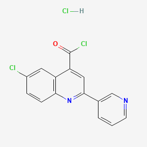 molecular formula C15H9Cl3N2O B1398218 6-Chloro-2-(pyridin-3-yl)quinoline-4-carbonyl chloride hydrochloride CAS No. 1332529-72-2
