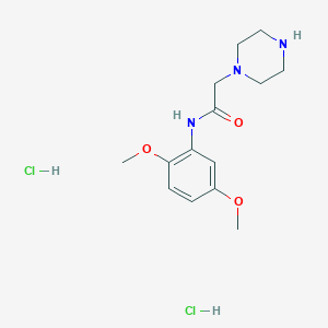 molecular formula C14H23Cl2N3O3 B1398220 N-(2,5-dimethoxyphenyl)-2-(piperazin-1-yl)acetamide dihydrochloride CAS No. 1257855-14-3