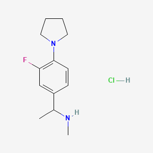 molecular formula C13H20ClFN2 B1398223 [1-(3-Fluoro-4-pyrrolidin-1-ylphenyl)ethyl]-methylamine hydrochloride CAS No. 1332529-40-4
