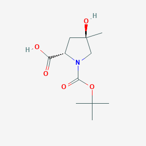 molecular formula C11H19NO5 B13982266 (2S,4R)-1-(Tert-butoxycarbonyl)-4-hydroxy-4-methylpyrrolidine-2-carboxylic acid 