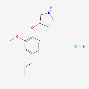 molecular formula C14H22ClNO2 B1398235 2-Methoxy-4-propylphenyl 3-pyrrolidinyl ether hydrochloride CAS No. 1220019-78-2