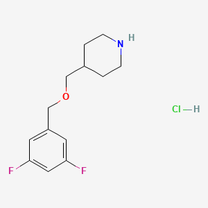molecular formula C13H18ClF2NO B1398240 4-{[(3,5-Difluorobenzyl)oxy]methyl}piperidine hydrochloride CAS No. 1219979-23-3