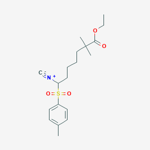 molecular formula C19H27NO4S B13982449 Ethyl 7-isocyano-2,2-dimethyl-7-[(4-methylphenyl)sulfonyl]heptanoate CAS No. 738606-47-8