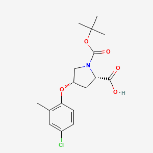B1398247 (2S,4S)-1-(tert-Butoxycarbonyl)-4-(4-chloro-2-methylphenoxy)-2-pyrrolidinecarboxylic acid CAS No. 869682-07-5