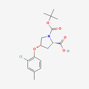 molecular formula C17H22ClNO5 B1398249 (2S,4S)-1-(tert-Butoxycarbonyl)-4-(2-chloro-4-methylphenoxy)-2-pyrrolidinecarboxylic acid CAS No. 1354486-63-7