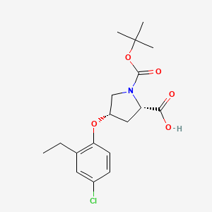 molecular formula C18H24ClNO5 B1398250 (2S,4S)-1-(tert-Butoxycarbonyl)-4-(4-chloro-2-ethylphenoxy)-2-pyrrolidinecarboxylic acid CAS No. 1354486-01-3