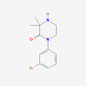 molecular formula C12H15BrN2O B13982532 1-(3-Bromophenyl)-3,3-dimethylpiperazin-2-one 