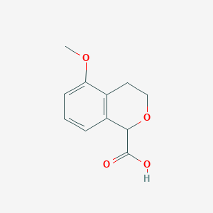 molecular formula C11H12O4 B13982549 3,4-Dihydro-5-methoxy-1H-2-benzopyran-1-carboxylic acid 