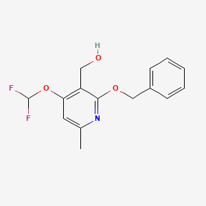 molecular formula C15H15F2NO3 B13982596 (2-(Benzyloxy)-4-(difluoromethoxy)-6-methylpyridin-3-YL)methanol 