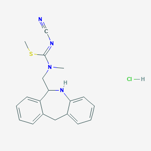 molecular formula C19H21ClN4S B139826 6-(N,S-Dimethyl-N'-cyanoisothioureidomethyl)-6,11-dihydro-5H-dibenz(b,e)azepine CAS No. 144332-32-1