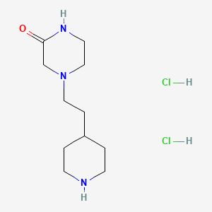 molecular formula C11H23Cl2N3O B1398261 4-(2-(Piperidin-4-yl)ethyl)piperazin-2-one dihydrochloride CAS No. 1219957-79-5