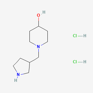 molecular formula C10H22Cl2N2O B1398262 1-(3-Pyrrolidinylmethyl)-4-piperidinol dihydrochloride CAS No. 1220027-06-4