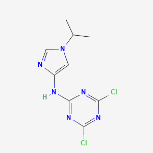molecular formula C9H10Cl2N6 B13982650 4,6-Dichloro-N-(1-isopropyl-1H-imidazol-4-yl)-1,3,5-triazin-2-amine 