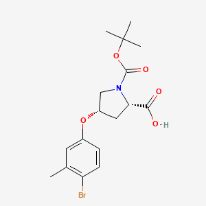 molecular formula C17H22BrNO5 B1398266 (2S,4S)-4-(4-Bromo-3-methylphenoxy)-1-(tert-butoxycarbonyl)-2-pyrrolidinecarboxylic acid CAS No. 1354486-41-1