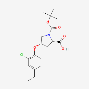 (2S,4S)-1-(tert-Butoxycarbonyl)-4-(2-chloro-4-ethylphenoxy)-2-pyrrolidinecarboxylic acid