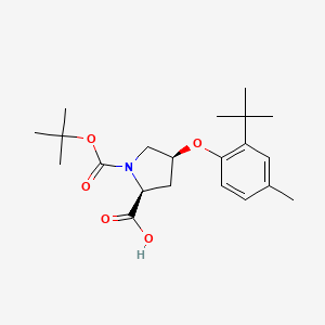 (2S,4S)-1-(tert-Butoxycarbonyl)-4-[2-(tert-butyl)-4-methylphenoxy]-2-pyrrolidinecarboxylic acid