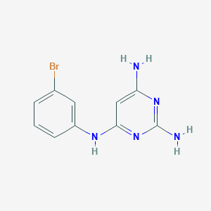 molecular formula C10H10BrN5 B13982712 4-N-(3-bromophenyl)pyrimidine-2,4,6-triamine CAS No. 71552-24-4