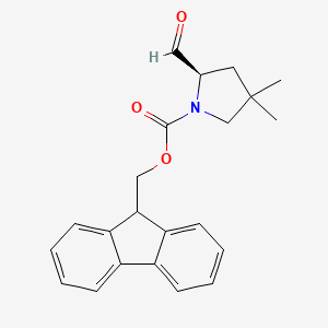 molecular formula C22H23NO3 B13982714 (9H-Fluoren-9-yl)methyl (R)-2-formyl-4,4-dimethylpyrrolidine-1-carboxylate 
