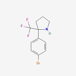 molecular formula C11H11BrF3N B13982726 2-(4-Bromophenyl)-2-(trifluoromethyl)-pyrrolidine 