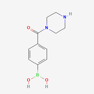 molecular formula C11H15BN2O3 B13982730 [4-(Piperazine-1-carbonyl)phenyl]boronic acid 