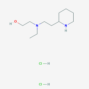 molecular formula C11H26Cl2N2O B1398274 2-{Ethyl[2-(2-piperidinyl)ethyl]amino}-1-ethanol dihydrochloride CAS No. 1219960-54-9
