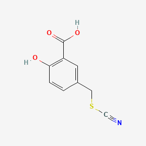 molecular formula C9H7NO3S B13982759 Benzoic acid, 2-hydroxy-5-(thiocyanatomethyl)- CAS No. 5435-62-1