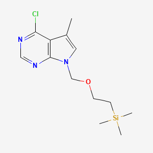 molecular formula C13H20ClN3OSi B13982766 4-Chloro-5-methyl-7-((2-(trimethylsilyl)ethoxy)methyl)-7H-pyrrolo[2,3-d]pyrimidine 