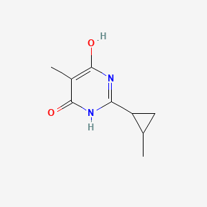 molecular formula C9H12N2O2 B13982799 4-hydroxy-5-methyl-2-(2-methylcyclopropyl)-1H-pyrimidin-6-one 