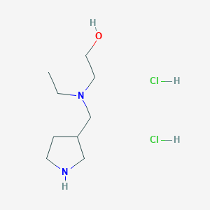 molecular formula C9H22Cl2N2O B1398282 2-[Ethyl(3-pyrrolidinylmethyl)amino]-1-ethanol dihydrochloride CAS No. 1220021-04-4