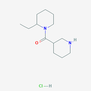 molecular formula C13H25ClN2O B1398283 (2-Ethyl-1-piperidinyl)(3-piperidinyl)methanone hydrochloride CAS No. 1220033-65-7